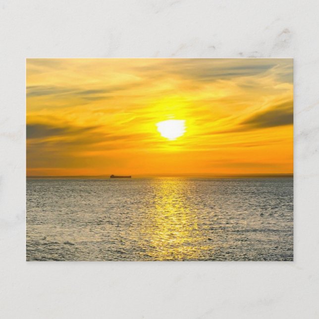Ship Sunrise Postkarte (Vorderseite)