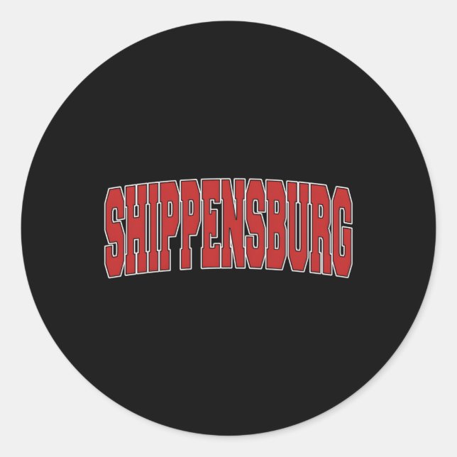 Shippensburg Pa Pennsylvania Varsity Style Usa Spo Runder Aufkleber (Vorderseite)