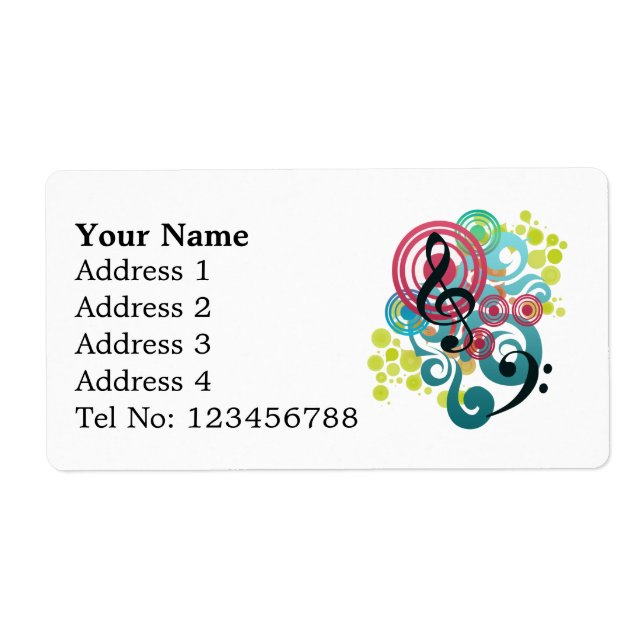 Shipping-Labels für Musik Swirl (L) (Vorne)