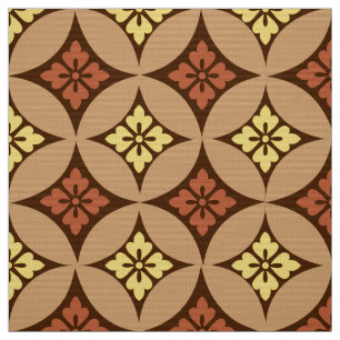 Shippo mit Blume Motif, Braun und Golden Yellow Stoff