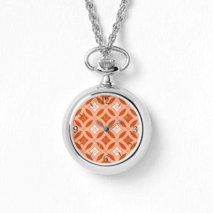 Shippo mit Blume Motif, Mandarin Orange Armbanduhr