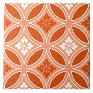 Shippo mit Blume Motif, Mandarin Orange Fliese