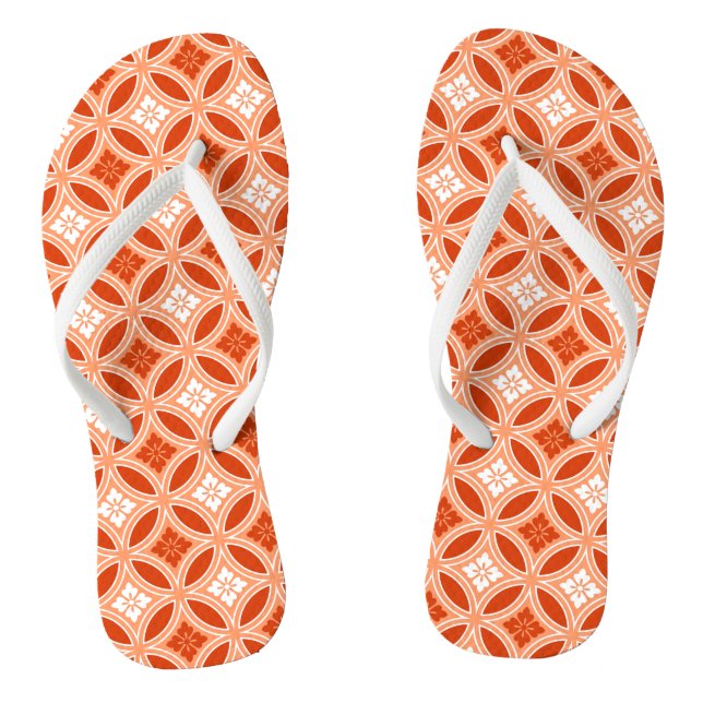 Shippo mit Blume Motif, Mandarin Orange Flip Flops (Fußbett)