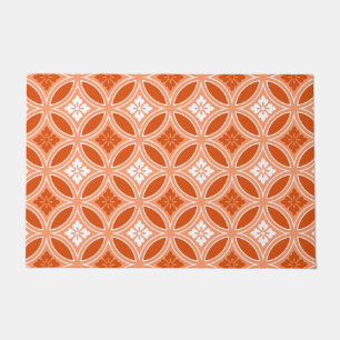 Shippo mit Blume Motif, Mandarin Orange Fußmatte