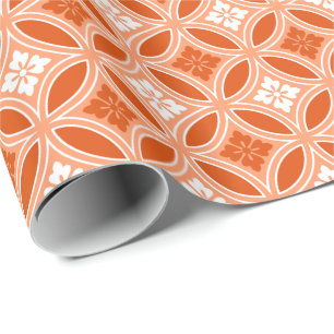 Shippo mit Blume Motif, Mandarin Orange Geschenkpapier