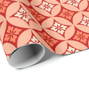Shippo mit Blume Motif, Mandarin Orange Geschenkpapier