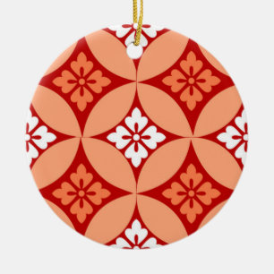 Shippo mit Blume Motif, Mandarin Orange Keramik Ornament