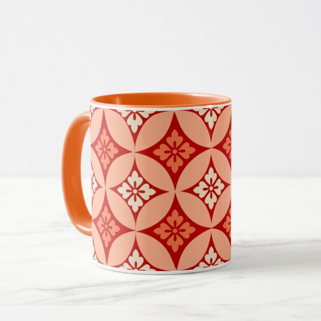 Shippo mit Blume Motif, Mandarin Orange Tasse (Vorderseite Links)