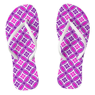 Shippo mit Blume Motif, Orchid und Deep Lila Flip Flops