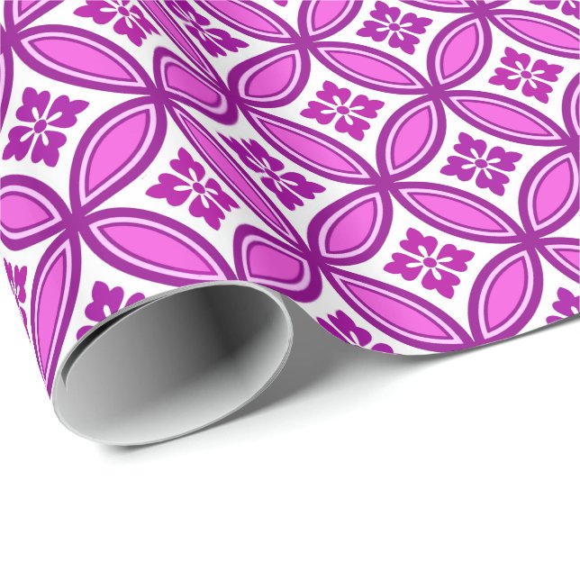 Shippo mit Blume Motif, Orchid und Deep Lila Geschenkpapier (Rolleneckpunkt)