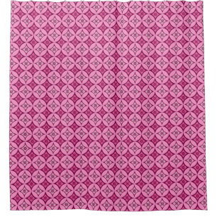 Shippo mit Blume Motif, Pink und Burgund Duschvorhang