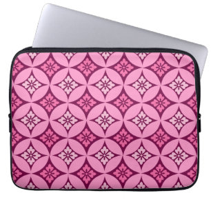 Shippo mit Blume Motif, Pink und Burgund Laptopschutzhülle