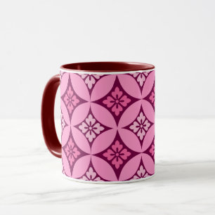 Shippo mit Blume Motif, Pink und Burgund Tasse