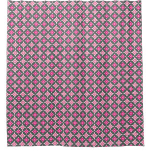 Shippo mit Blume Motif, Rosa und Silber Grau Duschvorhang