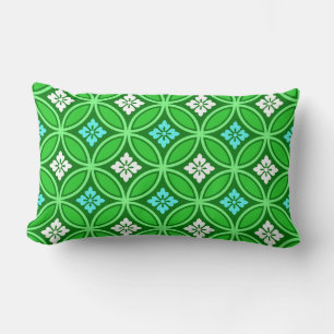 Shippo mit Blume Motif, Shades of Jade Green Lendenkissen