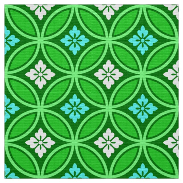 Shippo mit Blume Motif, Shades of Jade Green Stoff (Muster)