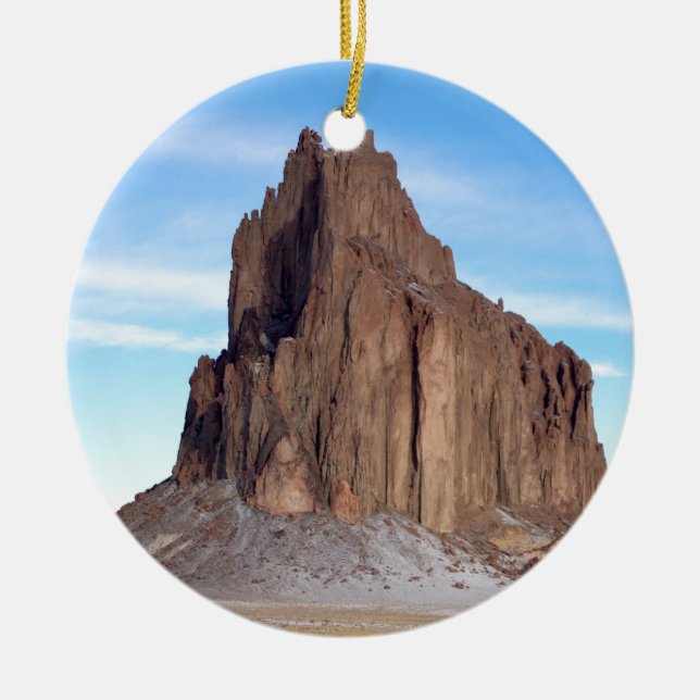 Shiprock Mountain, New Mexico Keramik Ornament (Vorne)