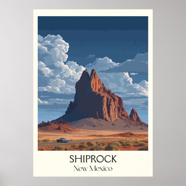 Shiprock New Mexico Desert Monolith Poster (Vorne)