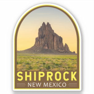 Shiprock New Mexico Emblem Art Vintag Aufkleber