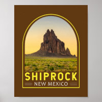 Shiprock New Mexico Emblem Art Vintag