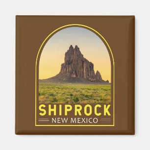Shiprock New Mexico Retro-Emblem-Kunst Vintage Magnet