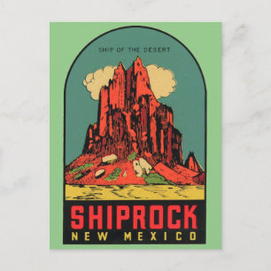 Shiprock, New Mexico Vintage-Reisepostkarte Postkarte