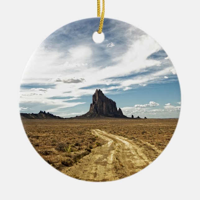 Shiprock New Mexiko-Gebirgssüdwestlandschaft Keramikornament (Vorne)