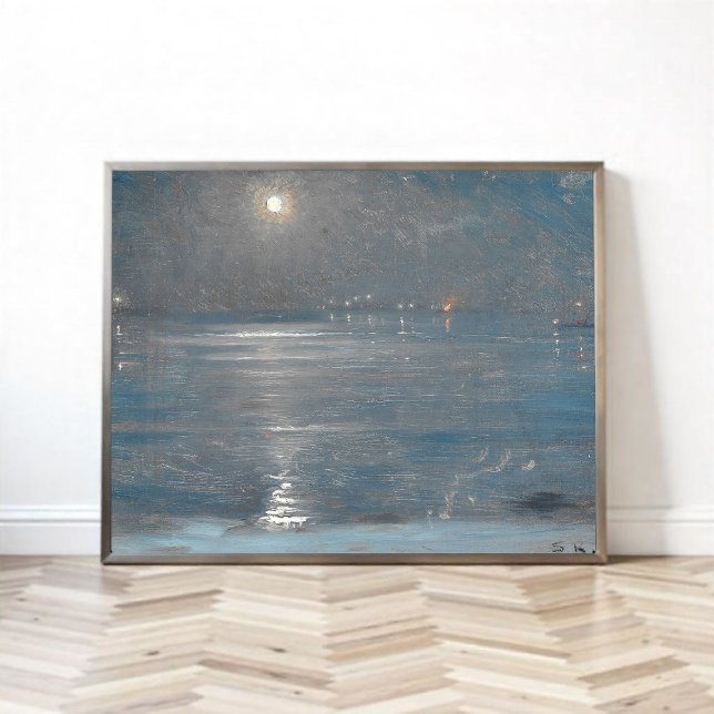 Ships with lanterns at sea, Peder Severin Krøyer Poster (Von Creator hochgeladen)