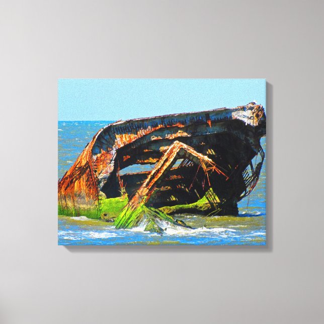 Shipwreck Abstrakt Blue Leinwanddruck (Vorderseite)
