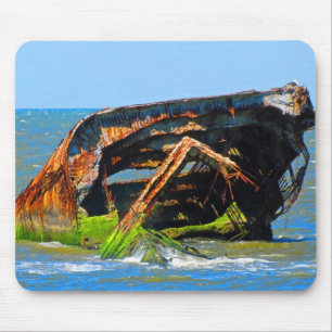 Shipwreck Abstrakt Blue Mousepad
