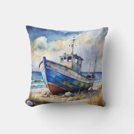 Shipwreck Boat Beach Themed Kissen