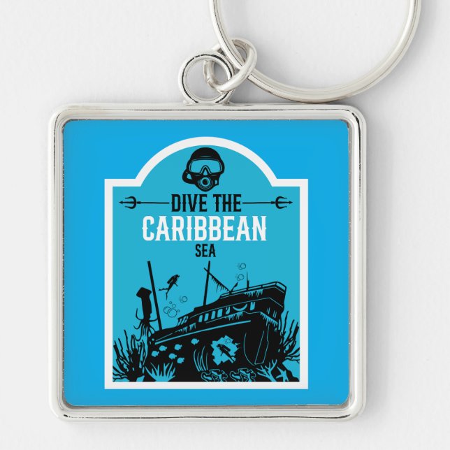 Shipwreck Diving Caribbean Schlüsselanhänger (Vorne)
