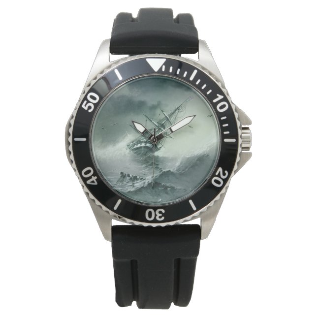Shipwreck (von Ivan Aivazovsky) Armbanduhr (Vorderseite)