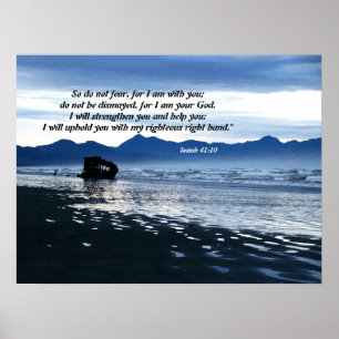 Shipwrecked Schooner Isaiah 41:10 Print Poster