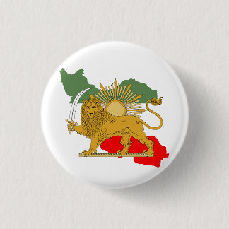 Shir o Khorshid - Lion and Sun - Flagge des Iran Button