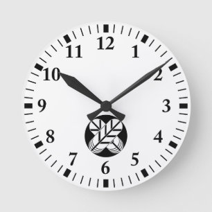 Shirakawa-Falkenfedern Runde Wanduhr