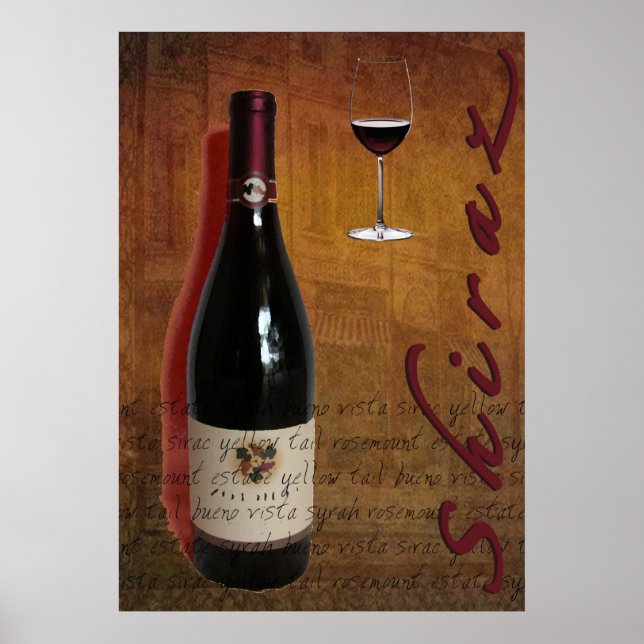 Shiraz Weinposter Poster (Vorne)