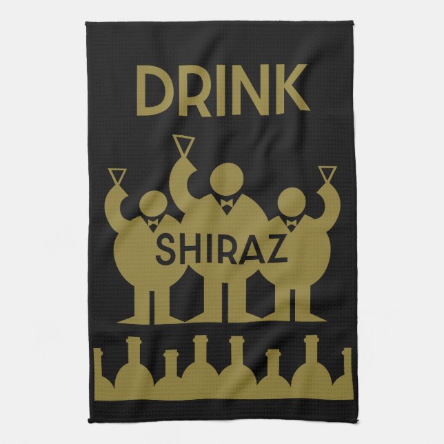 Shiraz Wine Drinkers Geschirrtuch (Vertikal)