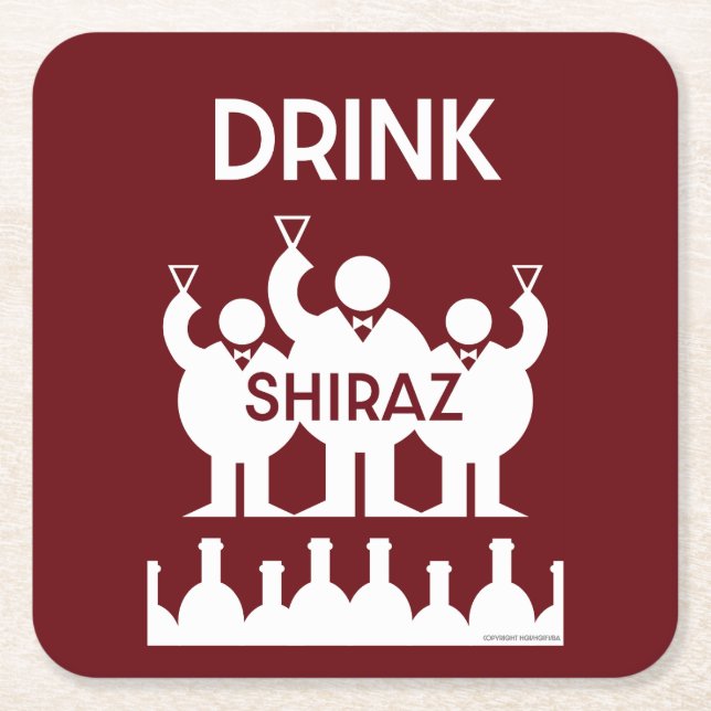 Shiraz Wine Drinkers Rechteckiger Pappuntersetzer (Vorderseite)