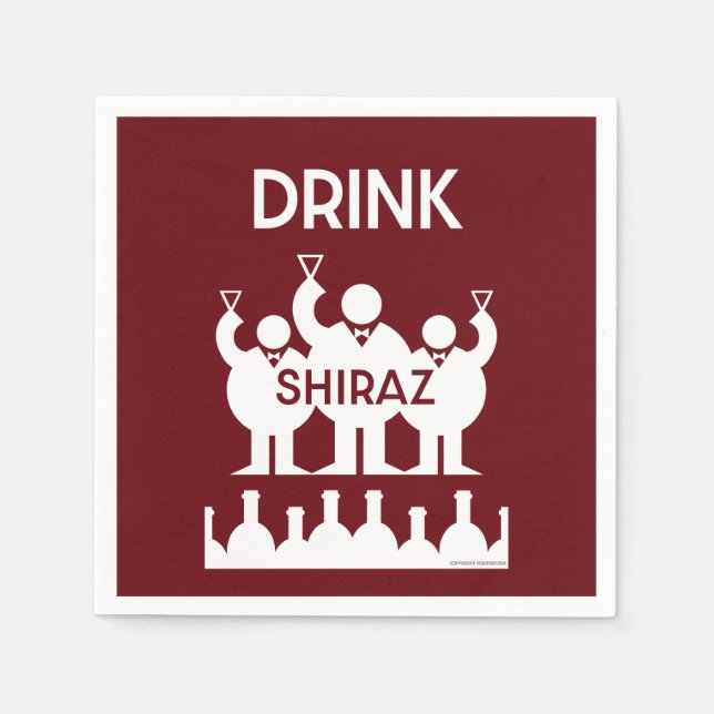 Shiraz Wine Drinkers Serviette (Vorderseite)