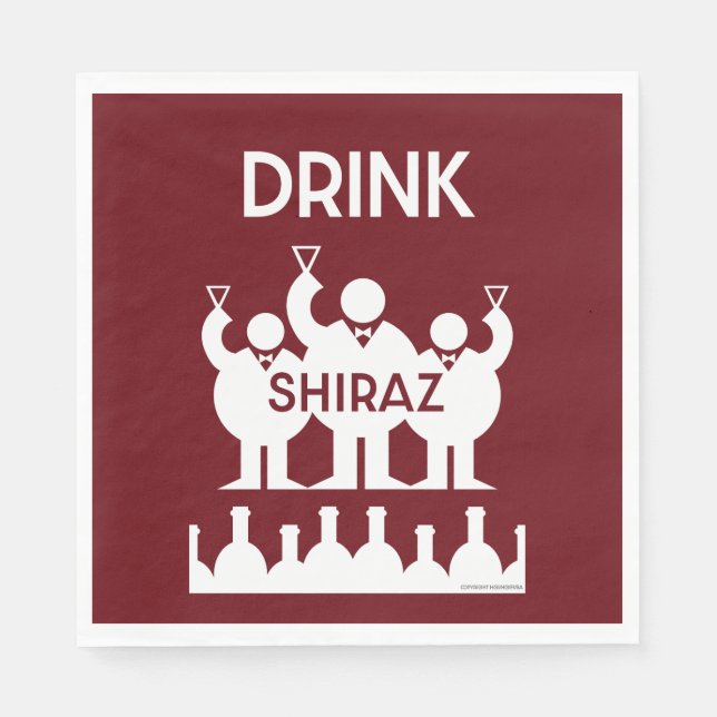 Shiraz Wine Drinkers Serviette (Vorderseite)