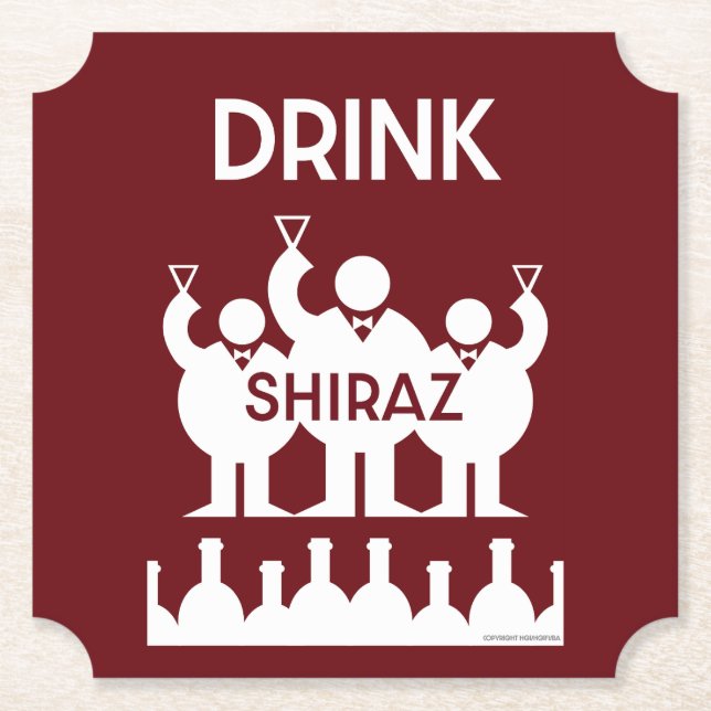 Shiraz Wine Drinkers Untersetzer (Vorderseite)