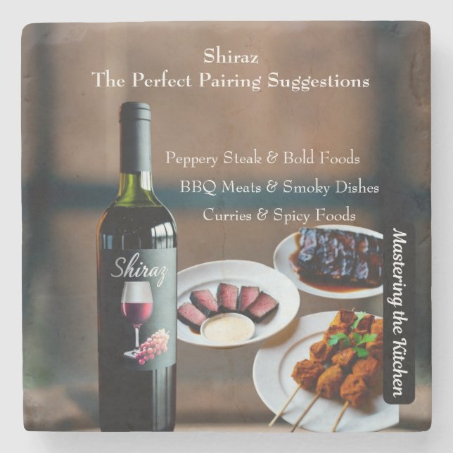 Shiraz Wine Pairing Guide/Mastering the Kitchen Steinuntersetzer (Vorderseite)