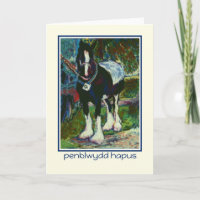 Shire Horse Birthday Card: Walisische Grußkarte