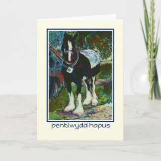 Shire Horse Birthday Card: Walisische Grußkarte Karte