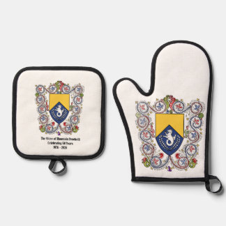 Shire of Mtn Freehold 50. Jubiläums-Spielkarten Ofenhandschuh & Topflappen-Set