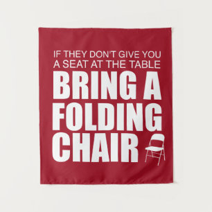 Shirley Chisholm Folding Chair Tapestry Rot Wandteppich