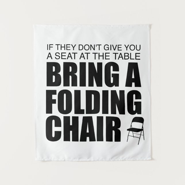 Shirley Chisholm Folding Chair Tapestry | weiß Wandteppich (Vorderseite)
