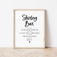 Shirley Temple Mocktail Bar Sign