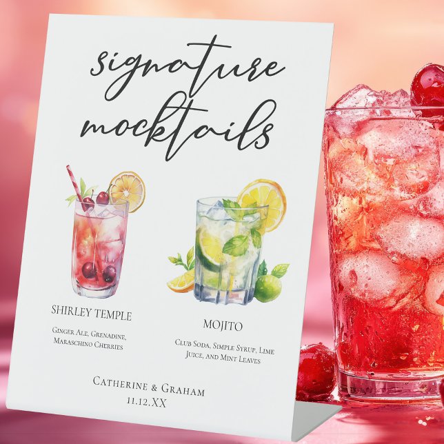 Shirley Temple Mojito Signature Mocktails Menü Sockelschild (Von Creator hochgeladen)